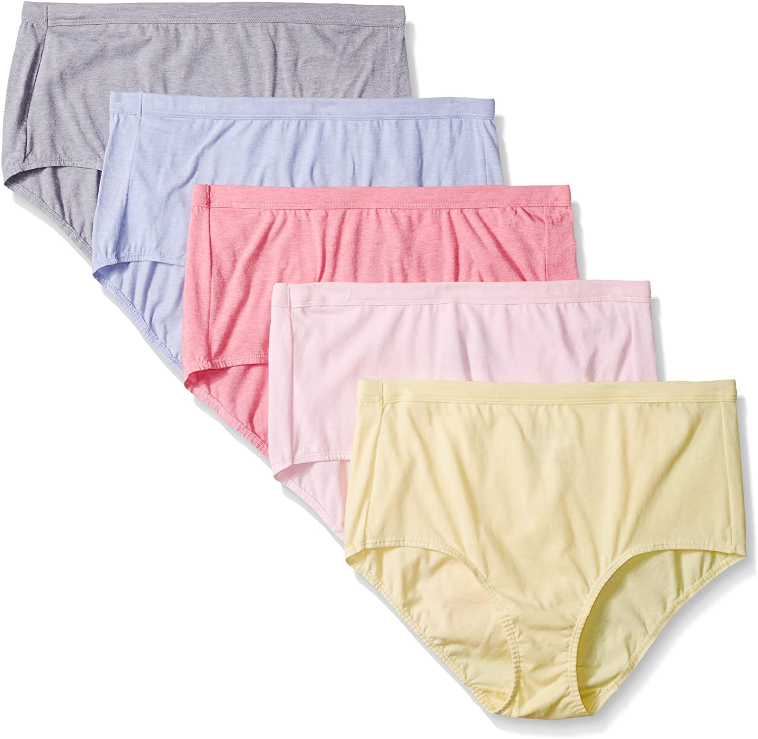 Fruit of the Loom Women's Plus-Size Cotton 5 Pack Fit for Me Brief