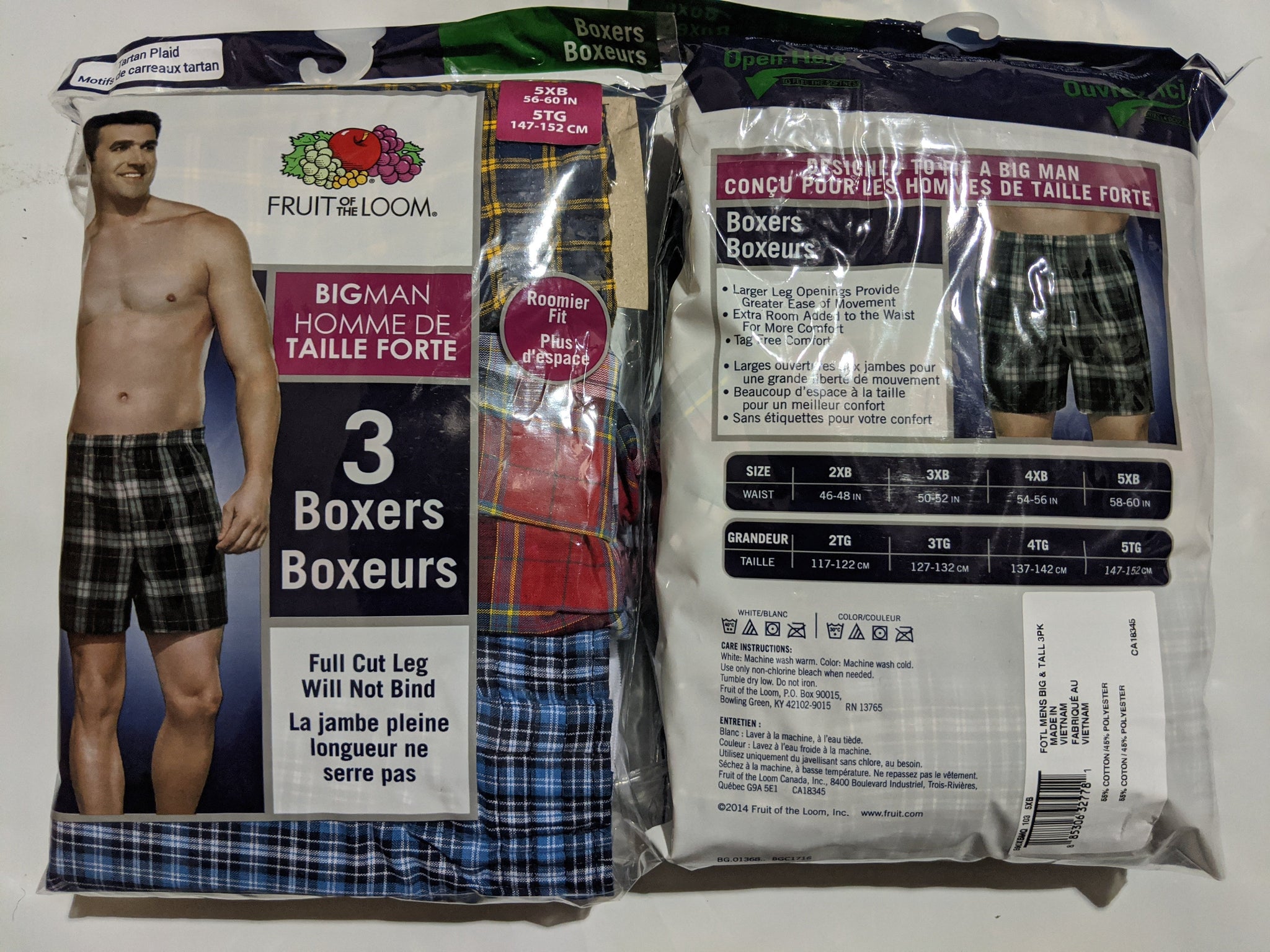 Fruit of the Loom Woven Boxers Extended Sizes 3X-5X – Famous Brands USA