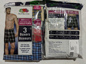 Fruit of the Loom Men's 5 Pack Extended Size Boxers