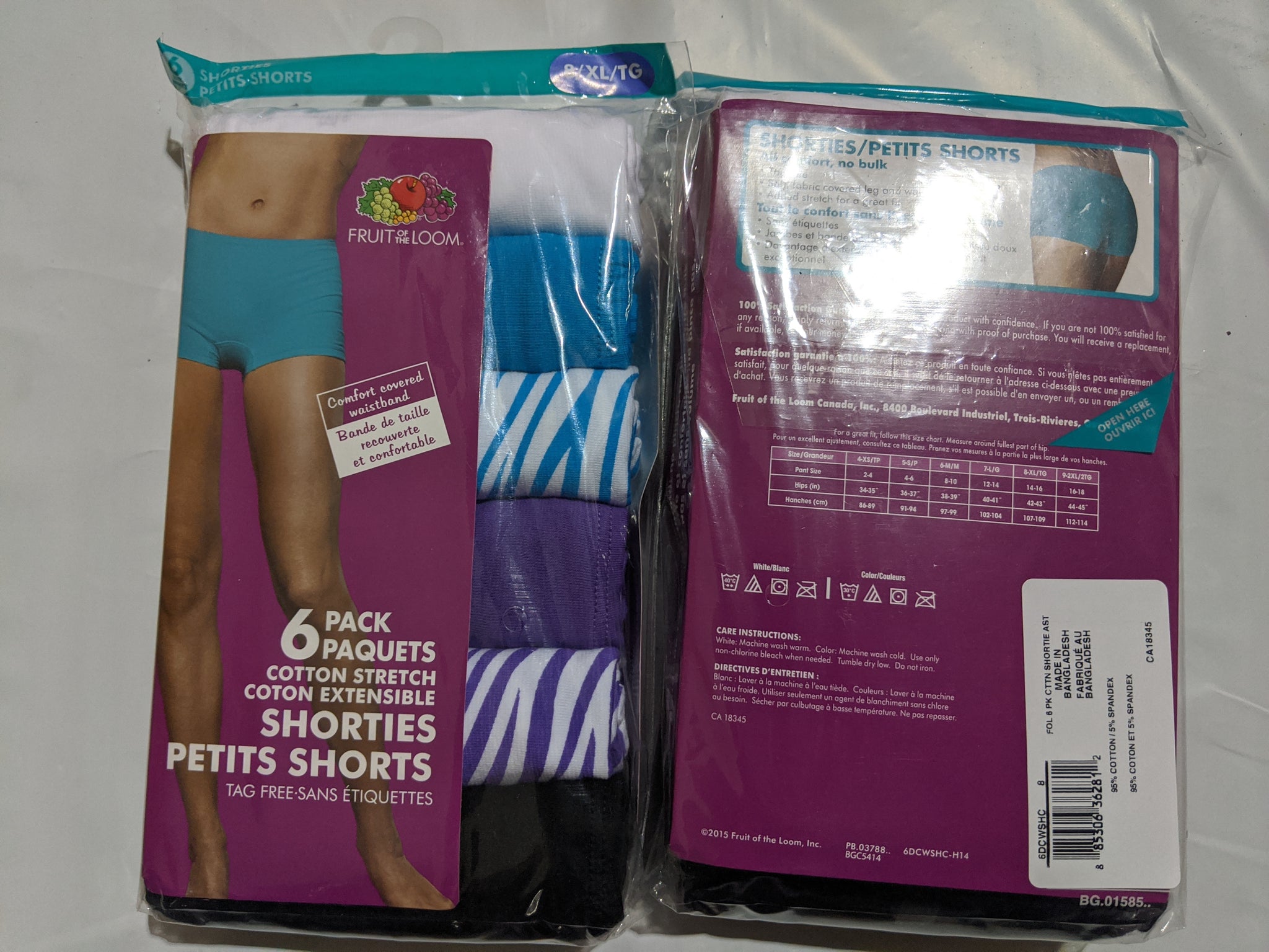 Fruit Of The Loom Womens Cotton Stretch 6-Pack Assorted Shortie – Famous  Brands USA